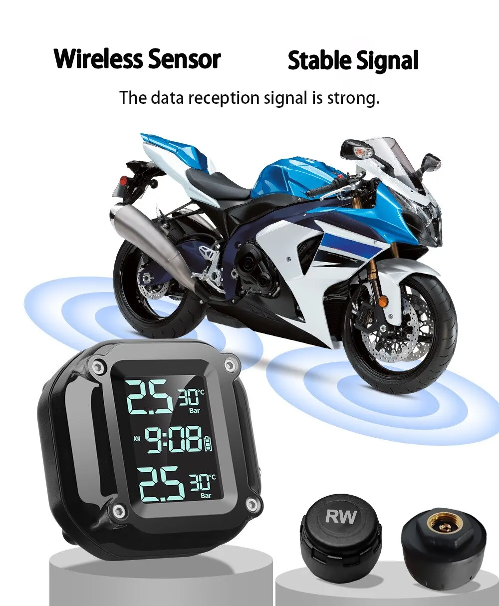 Tire Pressure Monitor - M5 TPMS motorfiets bandenspanning sensoren Motor