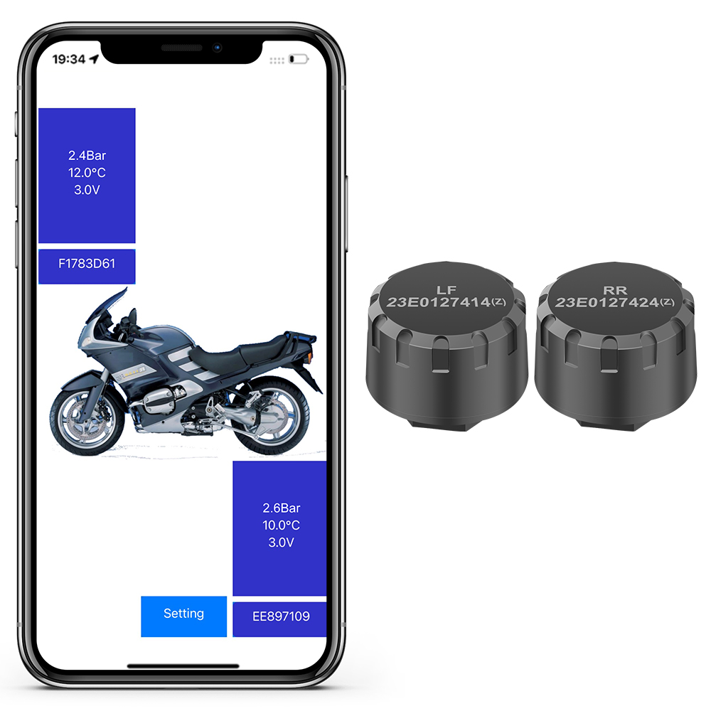 Motorfiets TPMS 2 Sensoren Blu - Tire Pressure Monitor recensie en prijs